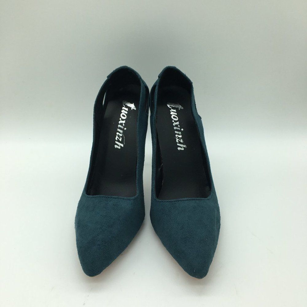 Blue Women HIgh Heel Pumps Pointed Toe Dress Shoes
